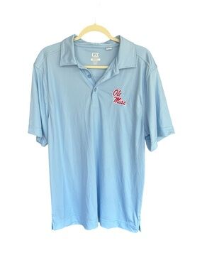 Cutter and Buck Ole Miss DryTec Polo University of Mississippi Golf Shirt Mens L